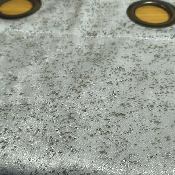 White + Silver Glitter Curtains (2-Panel Set) | 63" Each | Total 126" | $8 - Picture 2 of 6